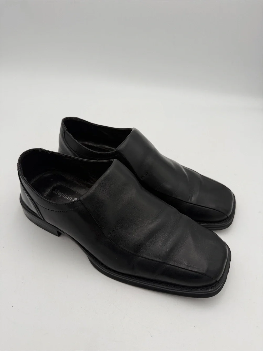 Stephan bossi Men's Black Slip-On Dress Shoes 10.5M casual office Y2K grandpa